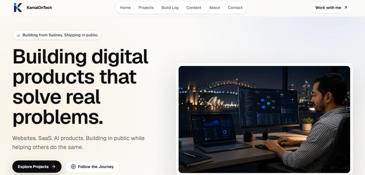 KamalOnTech website screenshot